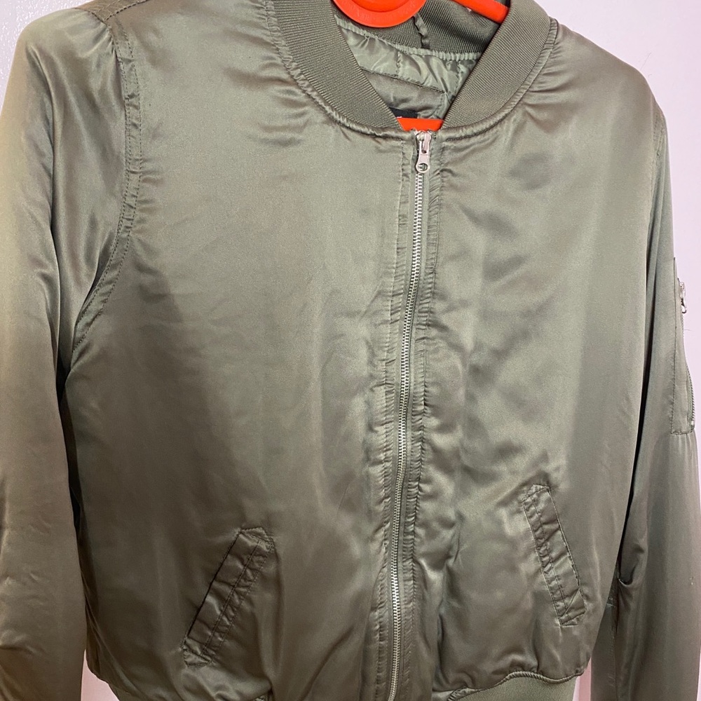 Olive bomber jacket